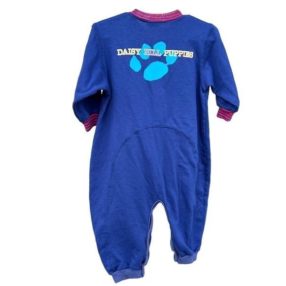 VTG Peanuts Snoopy Daisy Hill Puppies Romper Roughhouse Blue Red 18 Mo USA GUC - Picture 3 of 15